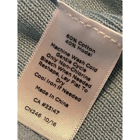 Talbots Open Cropped Cardigan Sweater Light Blue Women’s Small Scalloped Shrug - Picture 11 of 14